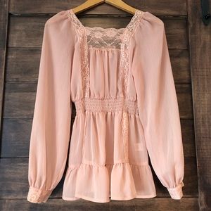 Peach Lace Top